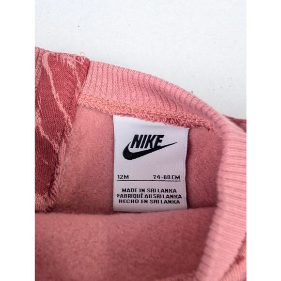 Nike Baby Girls 24 Months Pink Crew Sweatshirt & Leggings Set - Picture 3 of 7